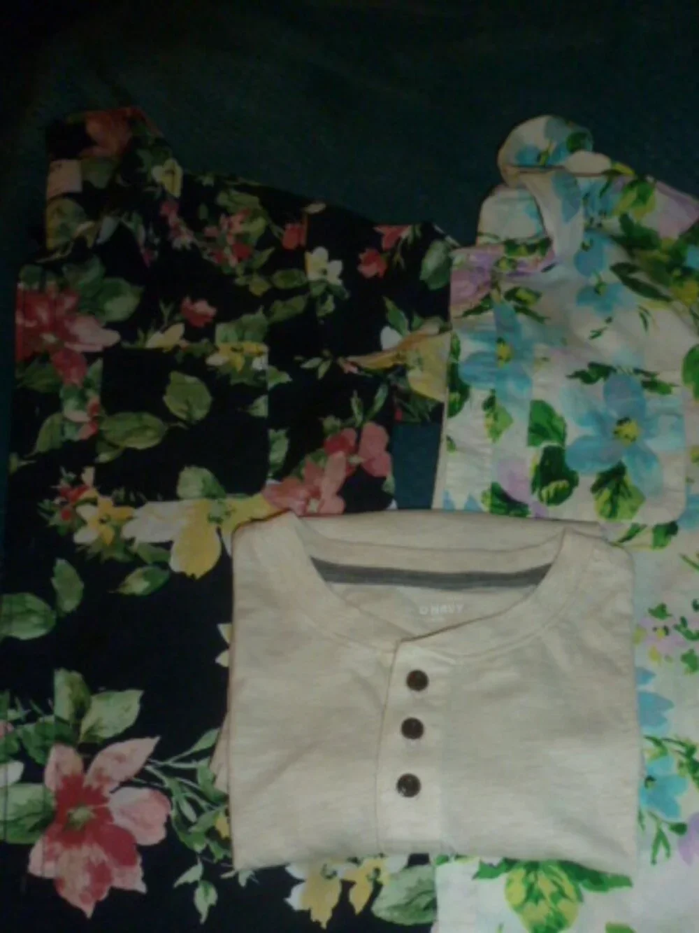 Bundle of 2 Boys Old Navy Tropical Floral Button-Down Short Sleeve Shirts + FREE